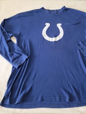 NFL Colts Longsleeve Waffleknit Men's Pullover Shirt 3XL